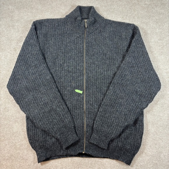 L.L. Bean Other - VTG 80s L.L. Bean Gray Wool Alpaca Full Zip Sweater Men's Size LT